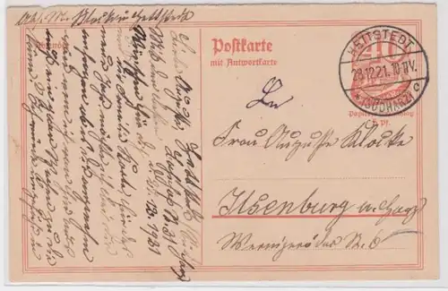 97550 Ganzsachen Postkarte P144 Hettstedt nach Ilsenburg 1921