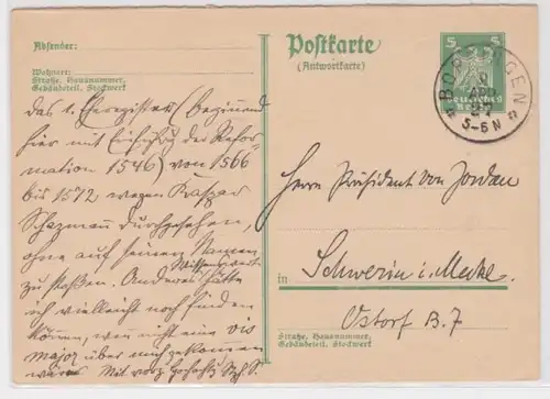 97560 DR Plein de choses Carte postale P167A Bopfingen après Schwerin 1927