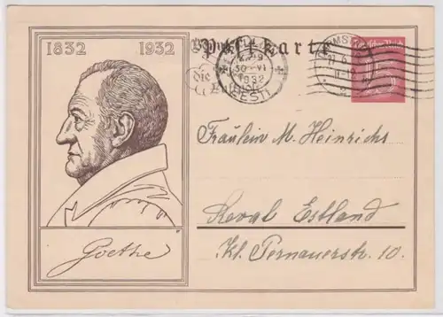97683 Carte postale P214 Darmstadt après Reval Estonie - année Goethe 1932