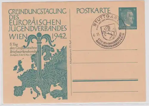 97795 DR Ganzsachen Postkarte P309I Gründungstagung Jugendverband Stuttgart 1942