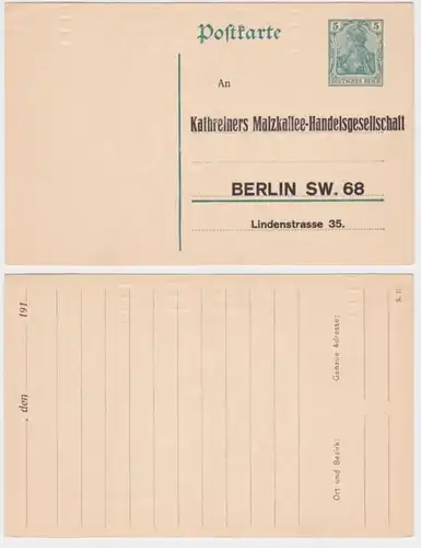 97819 DR Ganzsachen Postkarte P90 Zudruck Kathreiners Malzkaffee-Handel Berlin