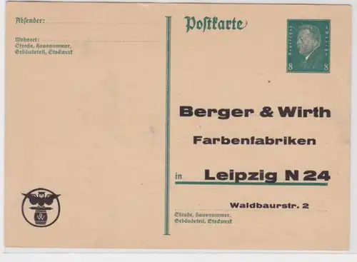 97868 Ganzsachen Postkarte P181 Zudruck Berger & Wirth Farbenfabriken Leipzig