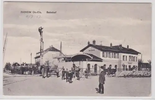 97872 Ak Rixheim Ob.-Els. France - Partie à la gare vers 1917