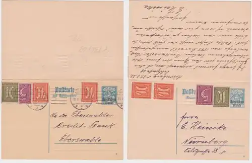 97921 Ganzsachen Postkarte P130/02 Nürnberg an die Eberswalder Kredit-Bank 1927