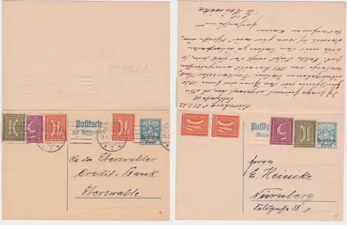 97921 entier carte postale P130/02 Nuremberg à la banque de crédit Eberswalder 1927