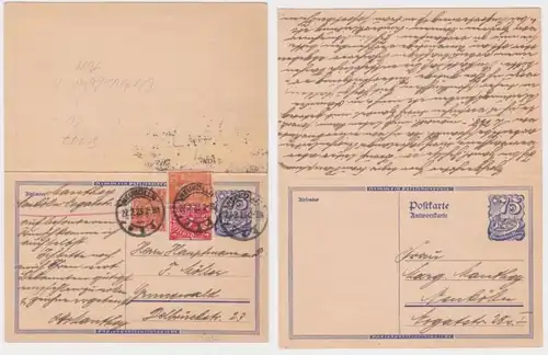 97928 Ganzsachen Postkarte P147 Ortsverkehr Neukölln 1923