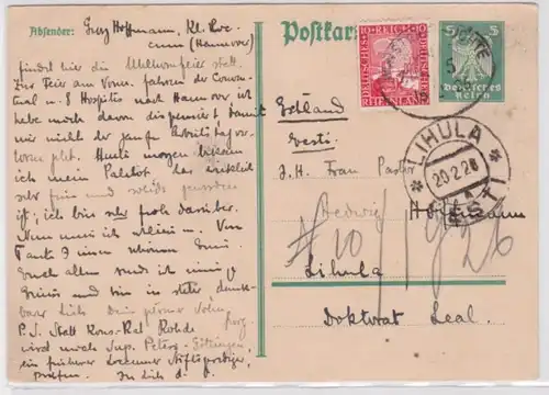 97937 DR Carte postale complète P162 Bahnpost Wunstorf Uchten vers Luhula (Estonie)