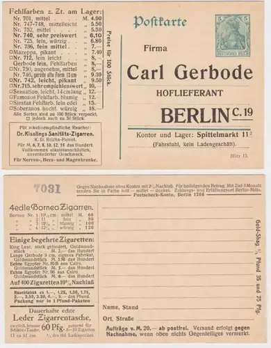 97952 DR Plein de choses Carte postale P90 tirage Carl Gerbode Hoffferferander Berlin