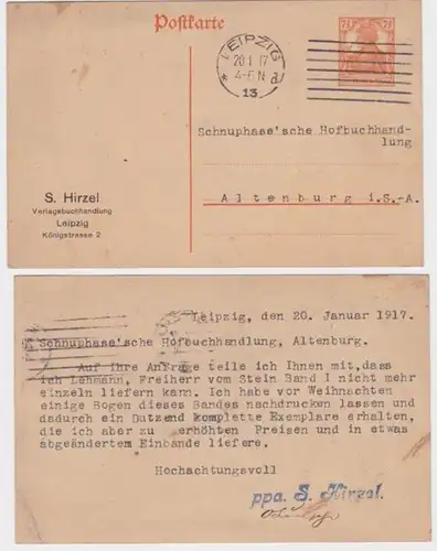 97965 DR Ganzsachen Postkarte P110 Zudruck S.Hirzel Verlagsbuchhandlung Leipzig