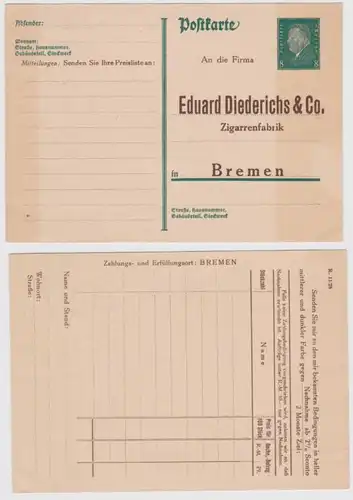 97999 DR Carte postale complète P181 tirage Eduard Diederichs Cigares Brême
