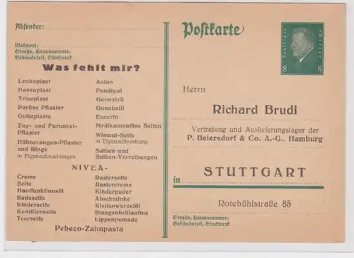 98009 DR Ganzsachen Postkarte P181 Zudruck Richard Brudi Beiersdorf AG Stuttgart