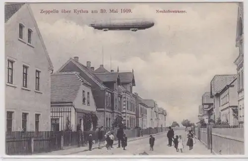 98054 Ak Zeppelin über Eythra am 30.Mai 1909 Neunhoferstraße