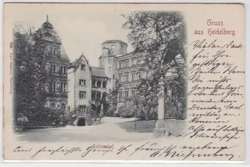 98131 Ak Gruss de Heidelberg - Schlosshof 1899