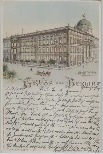 98264 Arrêt contre la lumière Ak Gruss de Berlin kgl.Château 1899