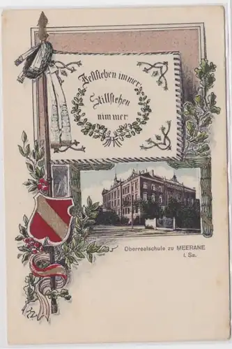 98291 Studentika Ak Oberrealschule zu Meerane in Sachsen um 1920