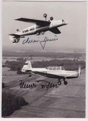 98331 Photo de sports aériens Ak Schönhagen avec 2 pilotes d'art vers 1970