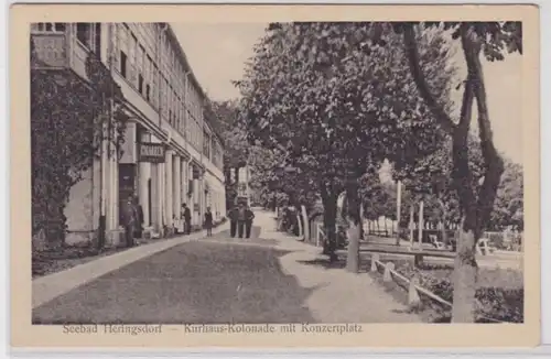 98341 Ak Baltebad Heringsdorf - Kurhaus-Kolonade avec place de concert vers 1920