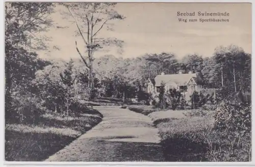 98343 Ak Seebad Swinemünde - chemin vers la maison de sport vers 1910