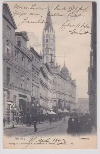 98444 Ak Hambourg - Vue de rue Speersort 1903