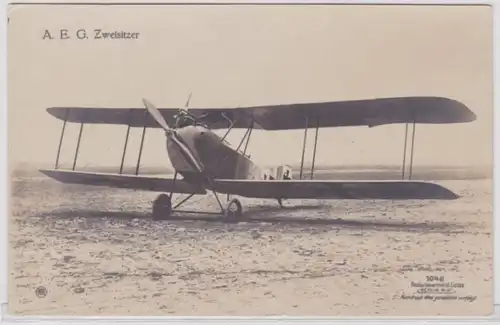 98495 Ak A.E.G. Aéroport à deux places 1ère guerre mondiale vers 1915