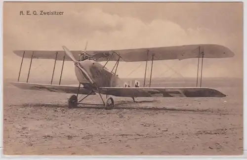 98498 Ak A.E.G. Zweisitzer Flugzeug im 1.Weltkrieg um 1915