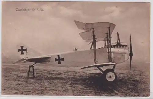 98497 Ak Deux-sièges D.F.W. Aéroport de la 1ère Guerre mondiale vers 1915