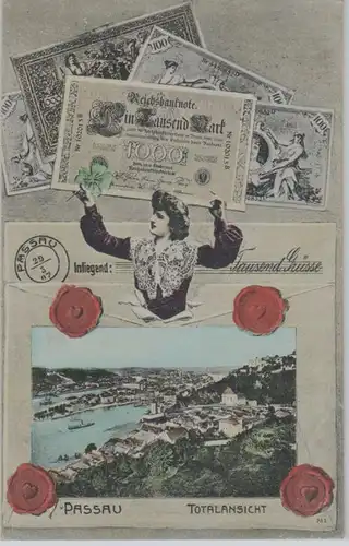 98731 Geldschein Ak Passau Totalansicht 1910