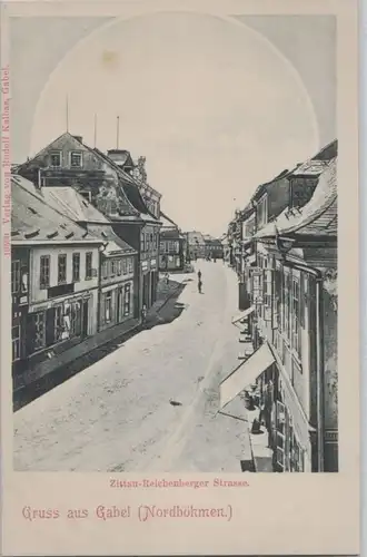 98750 Ak Gruß aus Gabel (Nordböhmen) Zittau Reichenberger Strasse um 1900