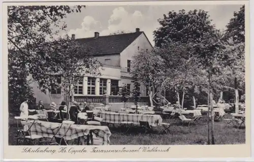 98763 Ak Schulenburg Kreis Oppeln Terrassenrestaurant Waldesruh um 1940