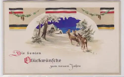 98822 geprägte Ak Die besten Glückwünsche zum neuen Jahre um 1915