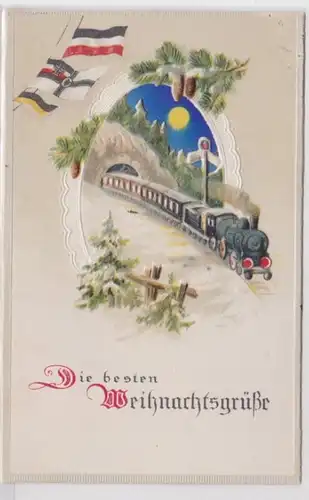 98939 Ak marqué Les meilleurs vœux de Noël: chemin de fer parcourt le tunnel 1915