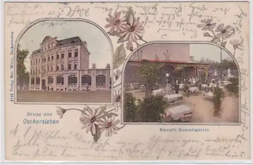 99004 Mehrbild Ak Gruß aus Oschersleben Kunze's Konzertgarten 1904