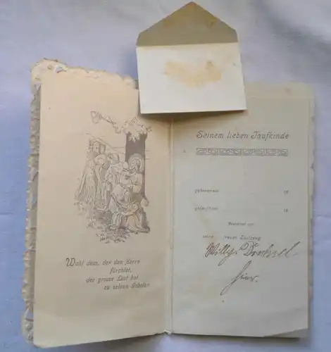 jolie carte souvenir du baptême vers 1920 (110748)