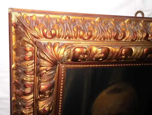 Belle peinture à l'huile rare de Max Seliger 1865-1920 'Clavier en fer' avec cadre en stuc