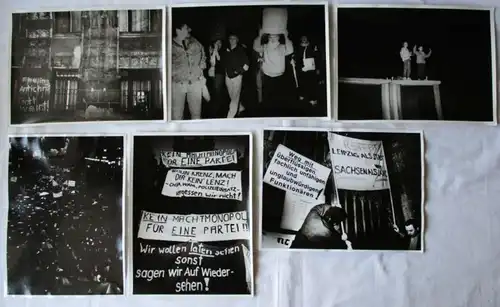25 photos originales noires rares et blanches de l'heure de retournement à Leipzig 1989 [107307]