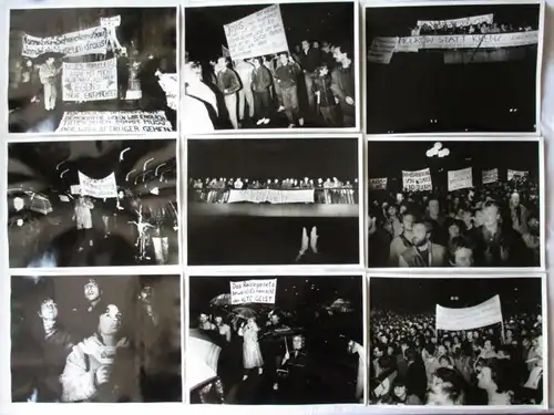 25 seltene schwarz weiße Originalfotos aus der Wendezeit in Leipzig 1989(107307)