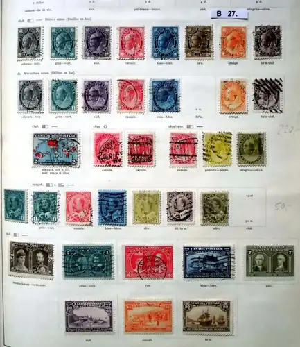 schöne hochwertige Briefmarkensammlung Canada Kanada 1859 bis 1925