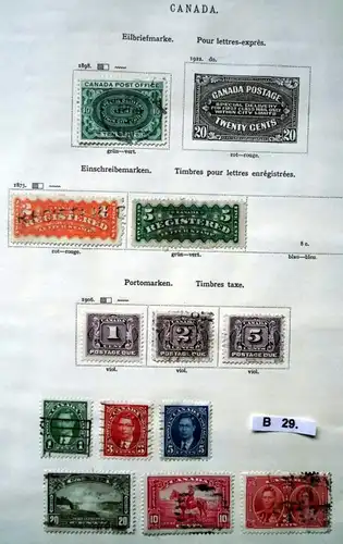 schöne hochwertige Briefmarkensammlung Canada Kanada 1859 bis 1925