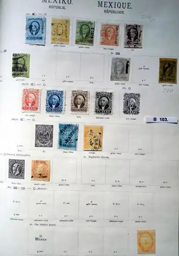 belle collection de timbres de haute qualité Mexique 1856 à 1926