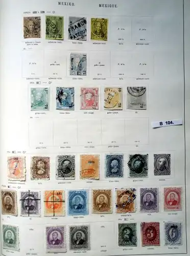 schöne hochwertige Briefmarkensammlung Mexiko 1856 bis 1926