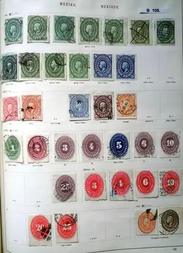 belle collection de timbres de haute qualité Mexique 1856 à 1926