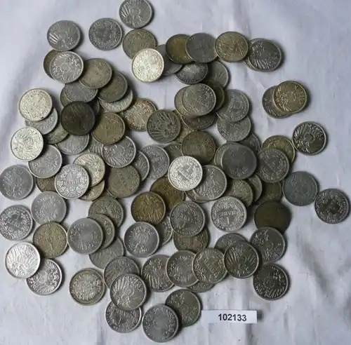 seltene Sammlung 100 Silbermünzen 1 Mark Deutsches Reich Kaiserreich (102133)