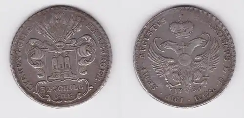 32 Schilling Argent Pièce Hambourg 1765 OHK (126651)