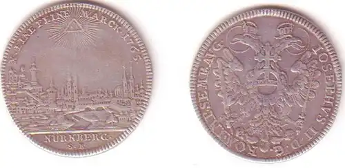 1 pièce de monnaie d'argent de Taler Nuremberg Vue de la ville 1768 (MU0892)
