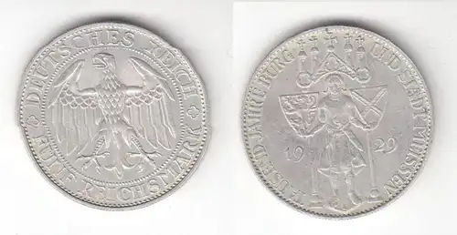 Silber Münze 5 Mark 1000 Jahre Stadt Meißen 1929 E Jäger 339 (118903)