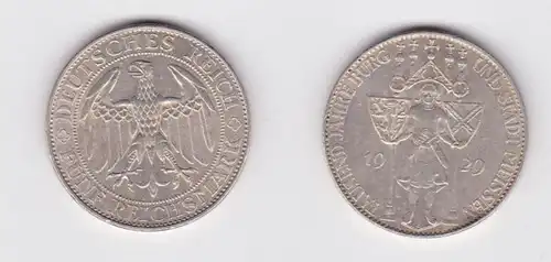 Silber Münze 5 Mark 1000 Jahre Stadt Meißen 1929 E Jäger 339 (132675)