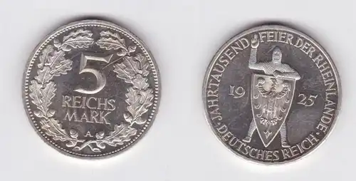 5 Mark Silber Münze Jahrtausendfeier Rheinland 1925 A PP (131495)