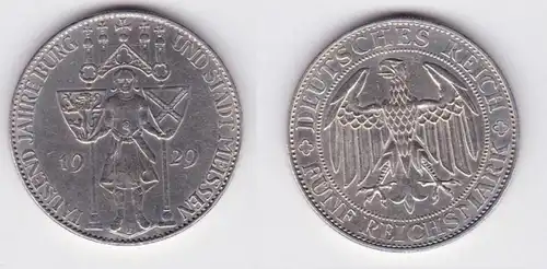 Silber Münze 5 Mark 1000 Jahre Stadt Meißen 1929 E Jäger 339 (131488)
