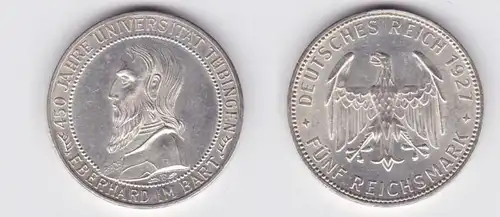 5 Mark argent pièce Université de Tübingen 1927 F (131496)