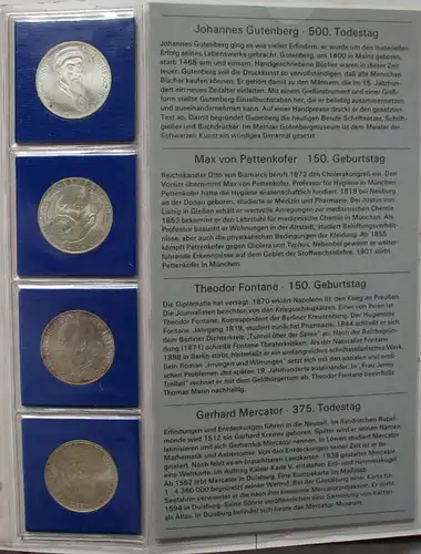 komplette 5 DM Gedenkmünzen Sammlung mit den ersten 5 Münzen im Album (124715)